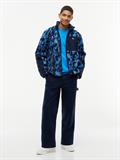 TJM MIX TEDDY JACKET dark blue - aop