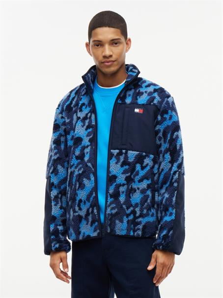 TJM MIX TEDDY JACKET dark blue - aop