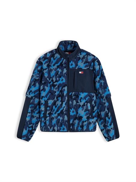 TJM MIX TEDDY JACKET dark blue - aop