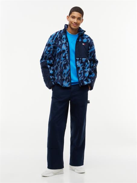 TJM MIX TEDDY JACKET dark blue - aop