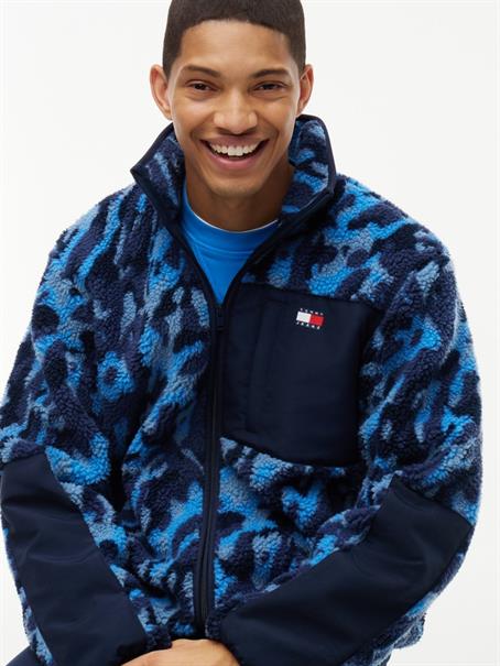 TJM MIX TEDDY JACKET dark blue - aop