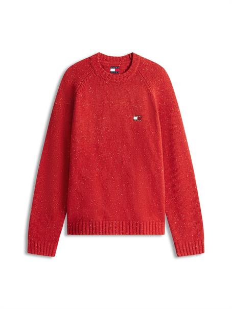 TJM REG BADGE SWEATER EXT terracotta red
