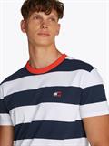 TJM REG BOLD STRIPE TEE dark night navy - ecru