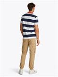 TJM REG BOLD STRIPE TEE dark night navy - ecru