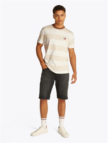 TJM REG BOLD STRIPE TEE newsprint - ecru
