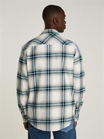 TJM REG CHECK FLANNEL SHIRT EXT ancient white check
