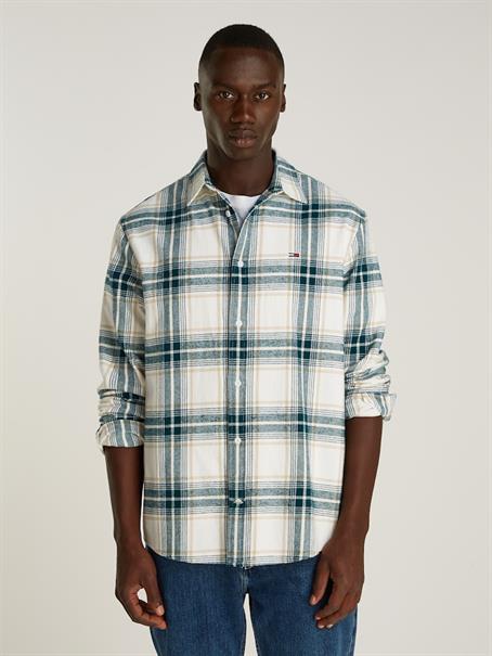 TJM REG CHECK FLANNEL SHIRT EXT ancient white check