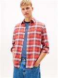 TJM REG FLANNEL CHECK SHIRT EXT terracotta red-big check
