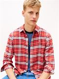 TJM REG FLANNEL CHECK SHIRT EXT terracotta red-big check