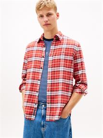 TJM REG FLANNEL CHECK SHIRT EXT terracotta red-big check