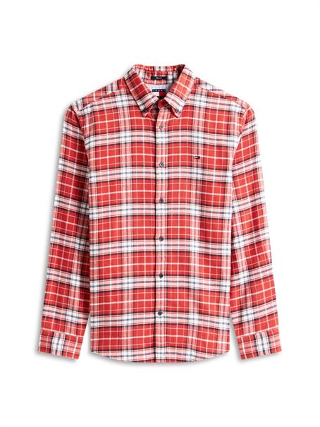 TJM REG FLANNEL CHECK SHIRT EXT terracotta red-big check