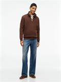TJM REG FLEECE QZ MOCK NCK EXT hemlock brown