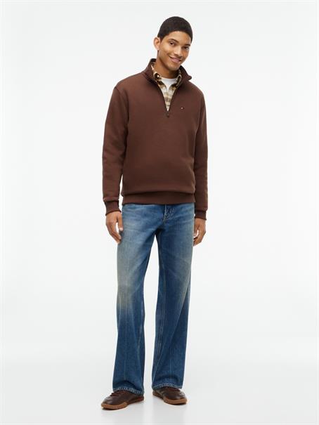 TJM REG FLEECE QZ MOCK NCK EXT hemlock brown