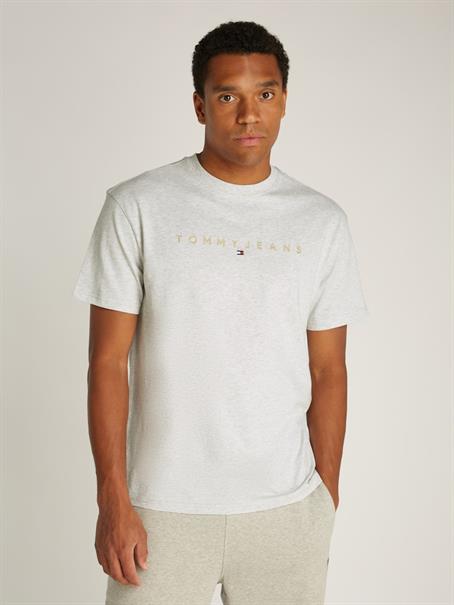 TJM REG GOLD LINEAR LOGO TEE EXT silver grey htr
