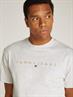 TJM REG GOLD LINEAR LOGO TEE EXT silver grey htr