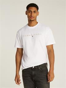 TJM REG GOLD LINEAR LOGO TEE EXT white