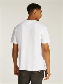 TJM REG GOLD LINEAR LOGO TEE EXT white