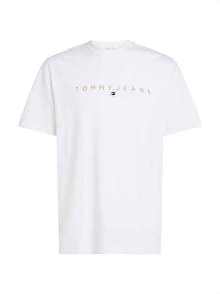 TJM REG GOLD LINEAR LOGO TEE EXT white