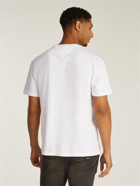 TJM REG GOLD LINEAR LOGO TEE EXT white