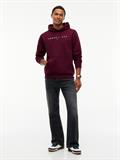 TJM REG LINEAR LOGO HOODIE EXT calypso berry