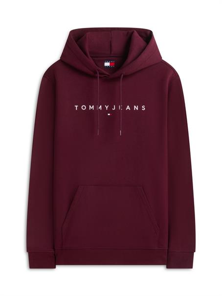 TJM REG LINEAR LOGO HOODIE EXT calypso berry