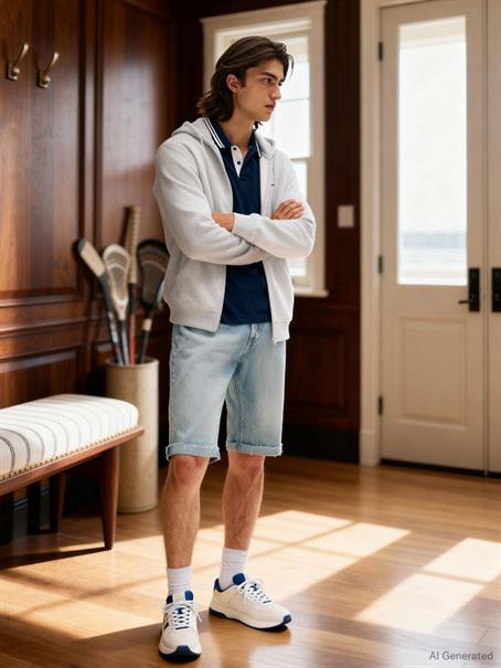 TJM REG S FLAG ZIP THRU silver grey heather