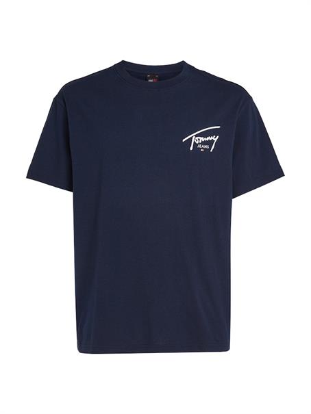 TJM REG SIGNATURE PRINT TEE EXT dark night navy