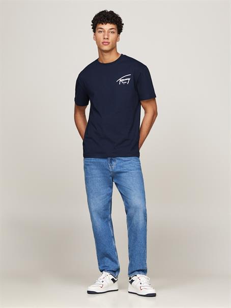 TJM REG SIGNATURE PRINT TEE EXT dark night navy