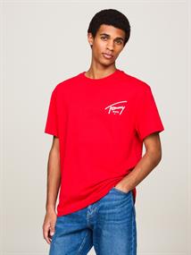 TJM REG SIGNATURE PRINT TEE EXT deep crimson