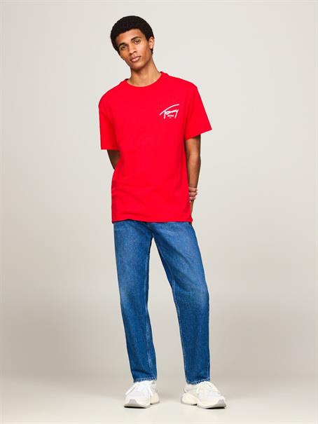 TJM REG SIGNATURE PRINT TEE EXT deep crimson