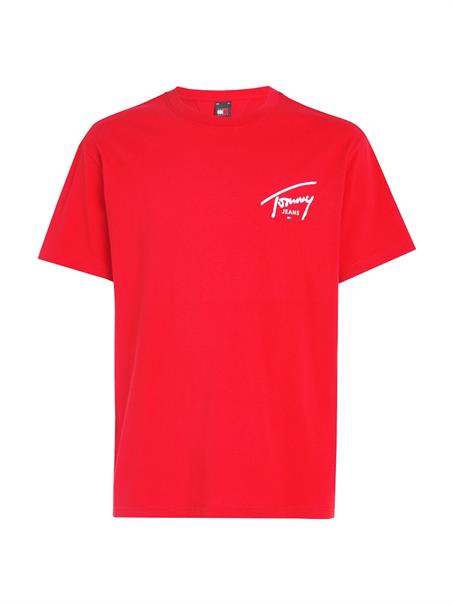 TJM REG SIGNATURE PRINT TEE EXT deep crimson