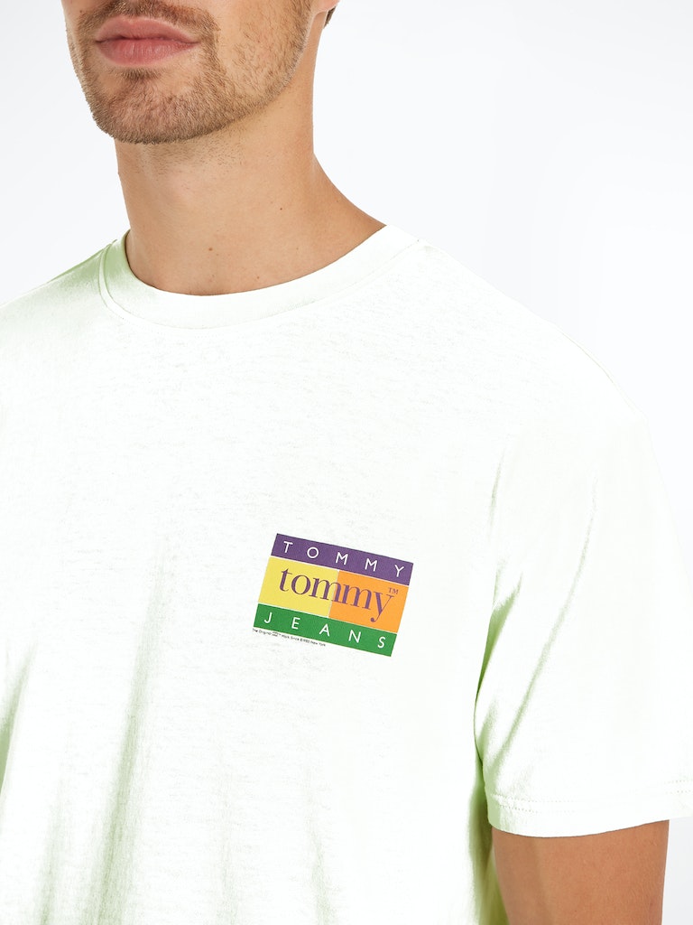 Tommy Jeans Herren T Shirt TJM REG SUMMER FLAG TEE EXT white bequem online kaufen bei Tara M
