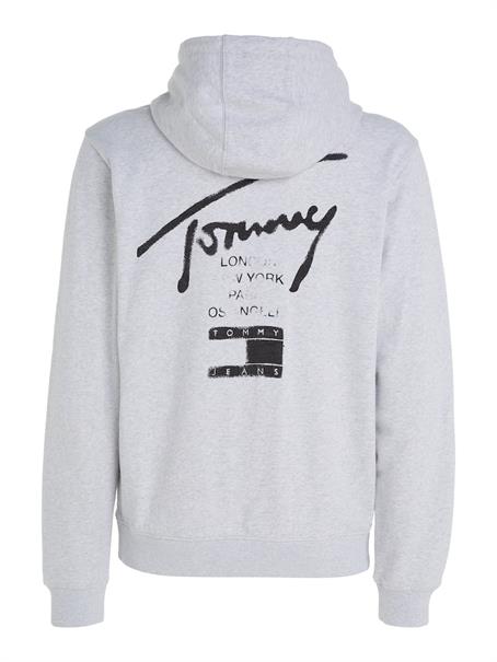 TJM REG TOMMY SPRAY PAINT HOODIE silver grey