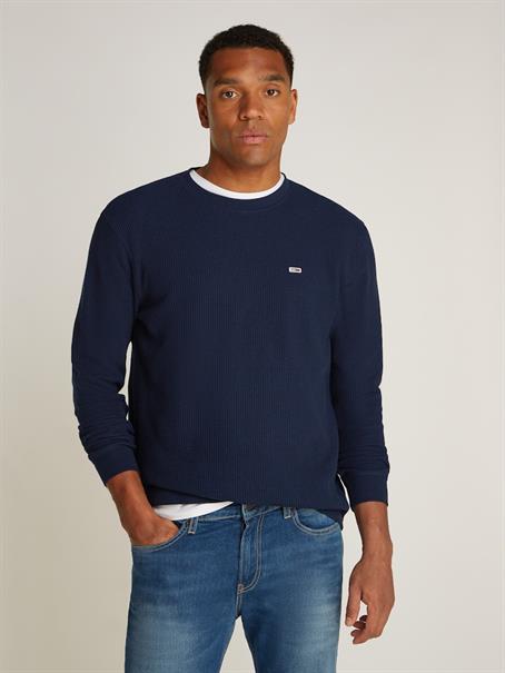 TJM REG WAFFLE L/S TEE dark night navy