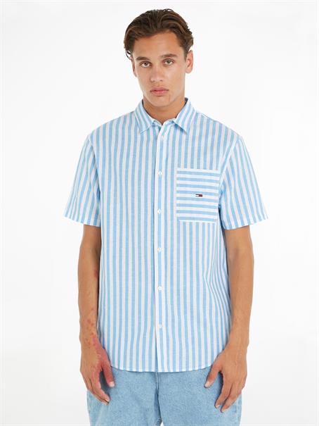 TJM RLX SS STRIPE LINEN SHIRT skysail - stripe