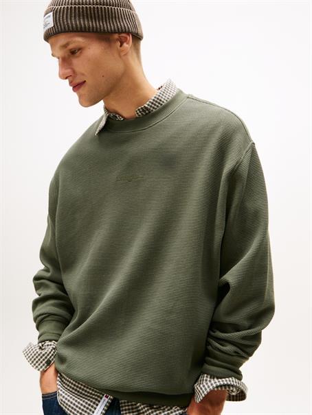 TJM RLX WAFFLE SCRIPT CREW pewter green