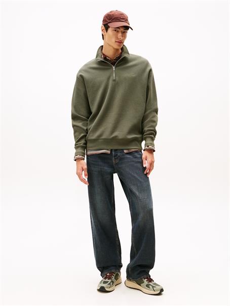 TJM RLX WAFFLE SCRIPT QRTR ZIP pewter green