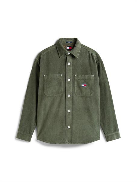 TJM RLX WASHED CORD SHIRT EXT pewter green