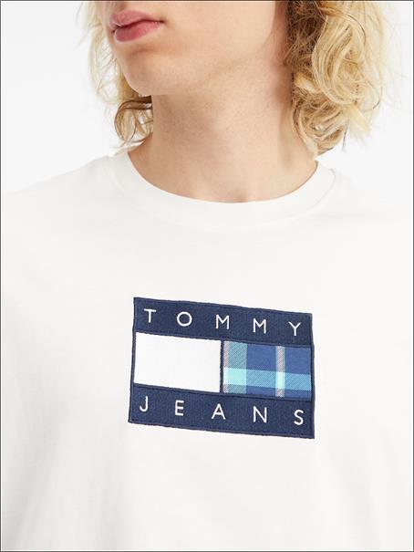 TJM SKATER TARTAN FLAG TEE ancient white