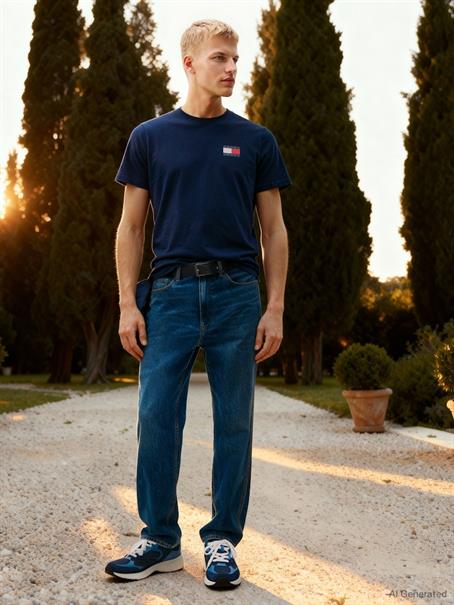 TJM SLIM ESSENTIAL FLAG TEE EXT dark blue