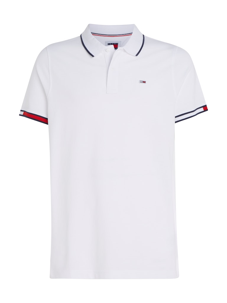 Tommy Jeans Herren Polo-Shirt TJM SLIM FLAG CUFFS POLO dark night 