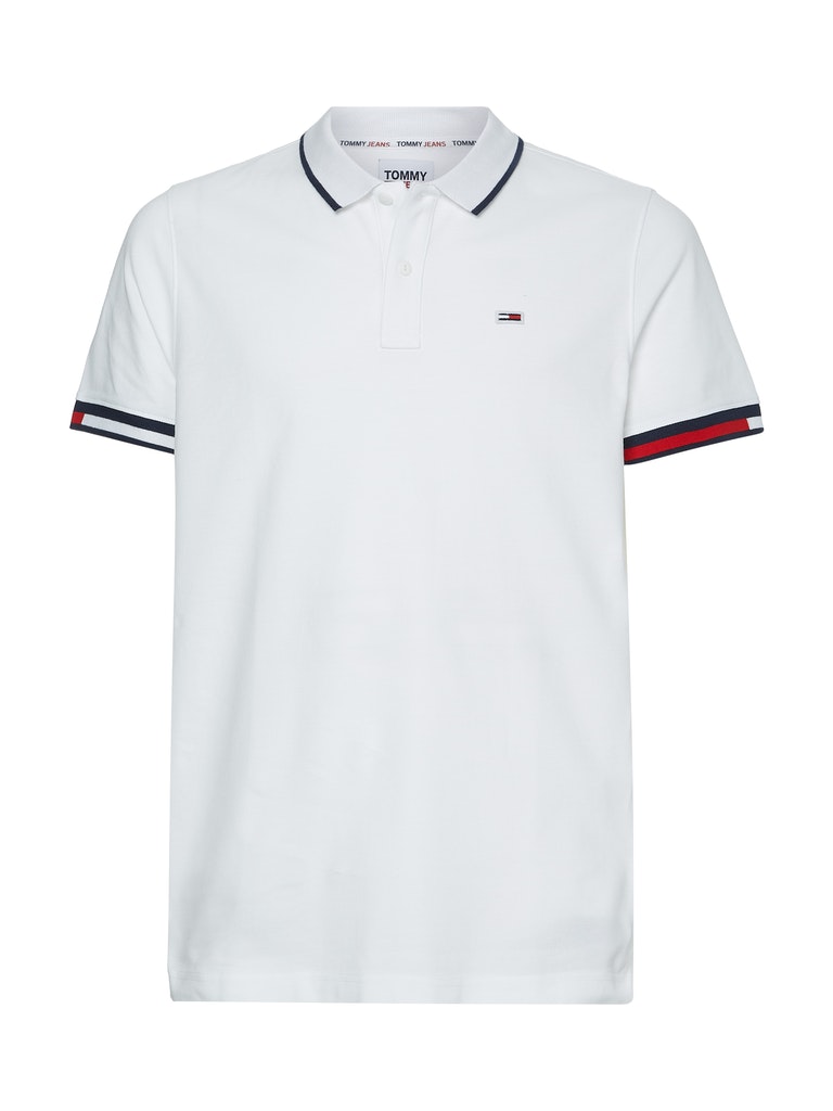 Tommy Jeans Herren Polo-Shirt TJM SLIM FLAG CUFFS POLO dark night  
