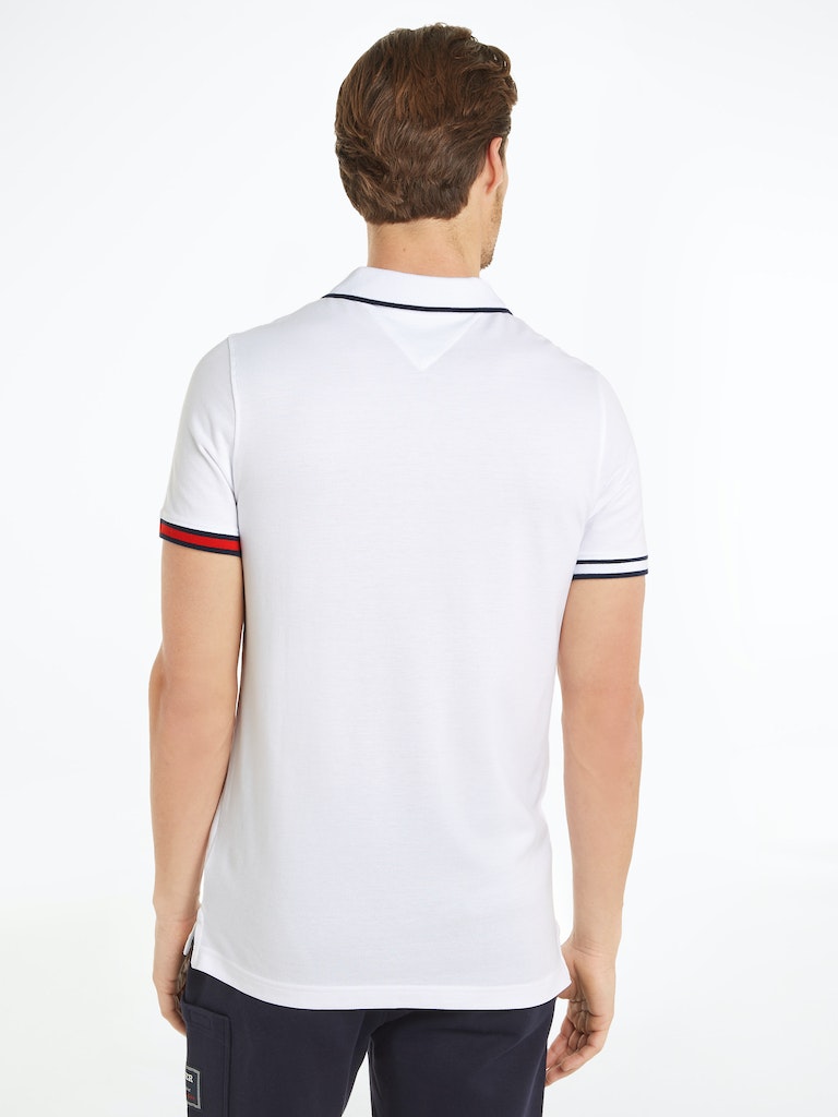 Tommy Jeans Herren Polo-Shirt TJM SLIM FLAG CUFFS POLO dark night  