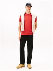 TJM SLIM LINEAR CHEST TEE EXT terracotta red