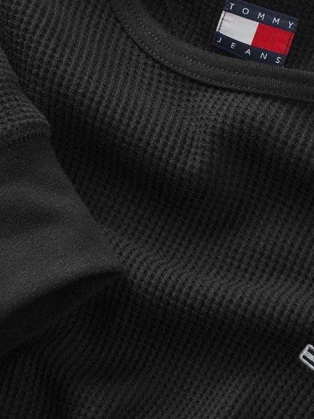TJM SLIM WAFFLE L/S TEE EXT black