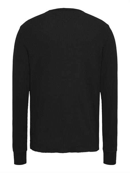 TJM SLIM WAFFLE L/S TEE EXT black