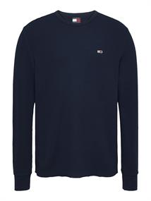 TJM SLIM WAFFLE L/S TEE EXT dark night navy
