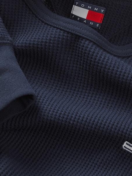 TJM SLIM WAFFLE L/S TEE EXT dark night navy