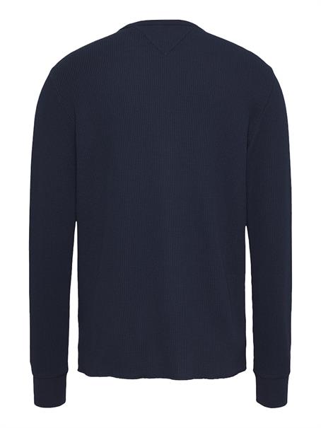 TJM SLIM WAFFLE L/S TEE EXT dark night navy