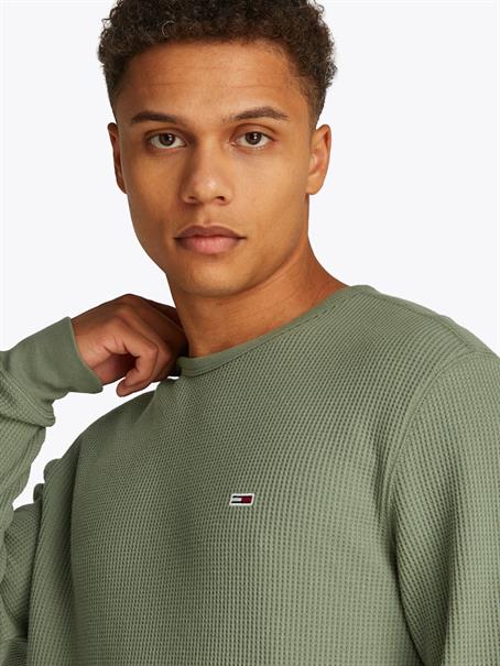 TJM SLIM WAFFLE LS TEE EXT aruba green